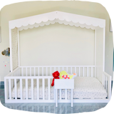 Montessori Cottage Bed has an added porch box for all favorite toys Montessori furniture